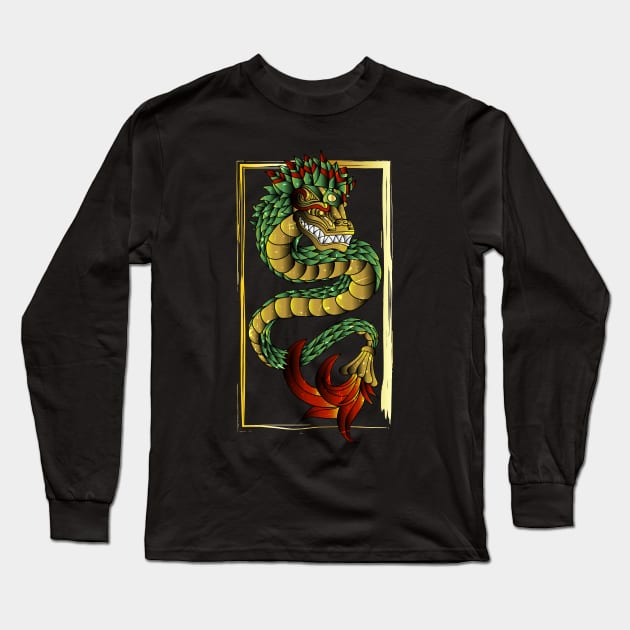 mayan serpent Long Sleeve T-Shirt by PaperHead